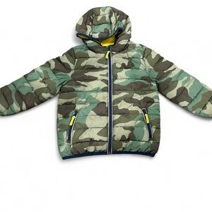 Boden Green Camouflage Jacket with Yellow Lining
